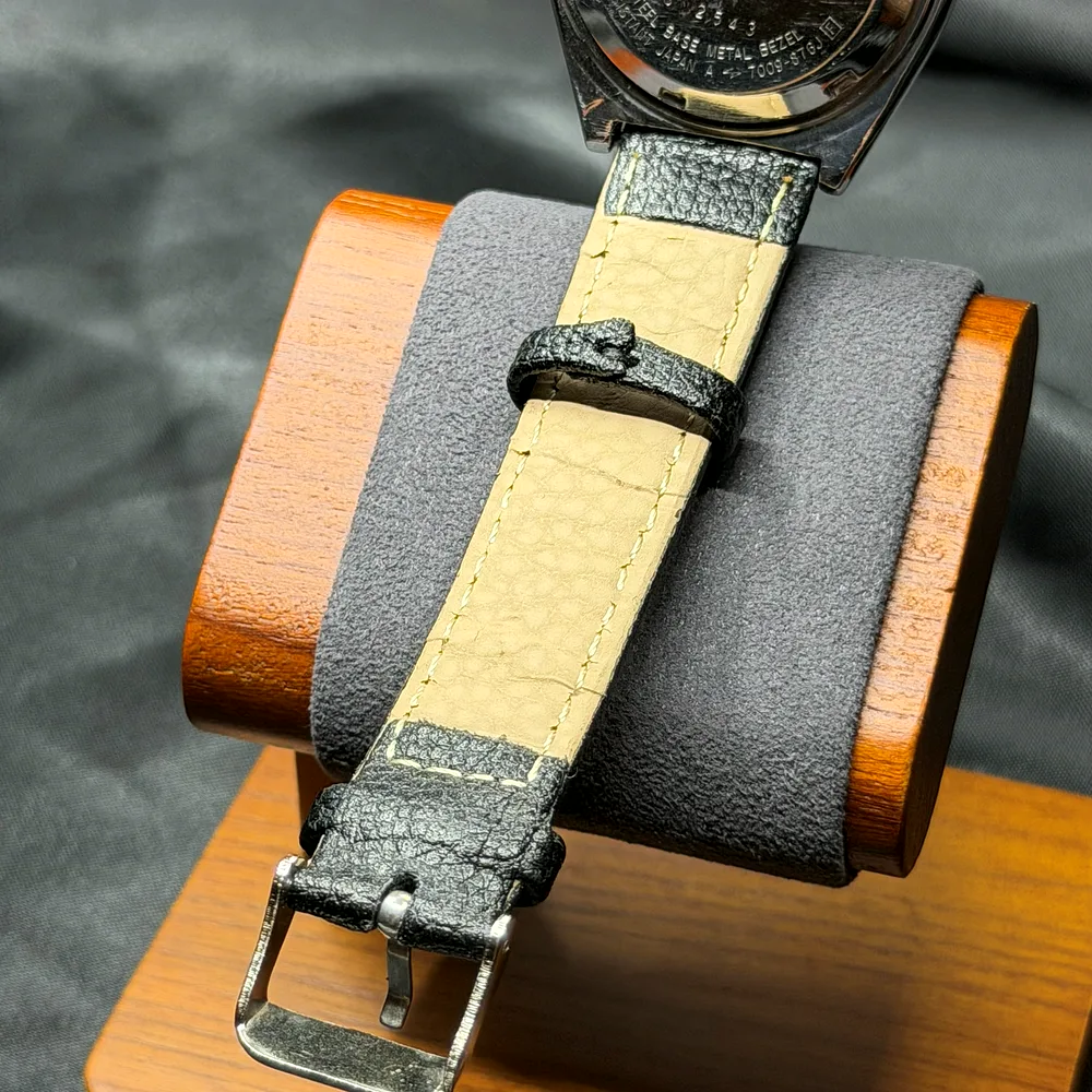 Seiko 5 Automatic, juodas su tinkleliu 7009-876J, nuotrauka 7