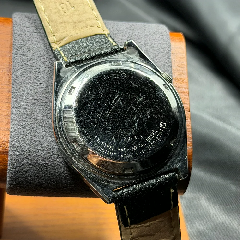 Seiko 5 Automatic, juodas su tinkleliu 7009-876J, nuotrauka 9